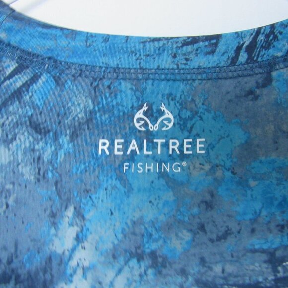 Realtree Fishing Blue Camo Long Sleeve Moisture Wicking Shirt Men's Small - Picture 5 of 5
